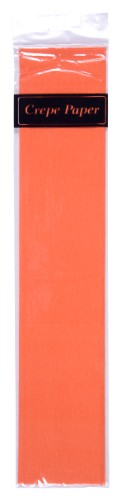 Vibrant orange crepe paper roll (50cm x 2m) for crafting, decorations, and DIY projects, offering flexibility and durability.