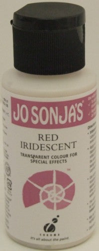 Vibrant 60ml red iridescent acrylic paint for artists, perfect for creating highlights and shimmering effects in artwork.