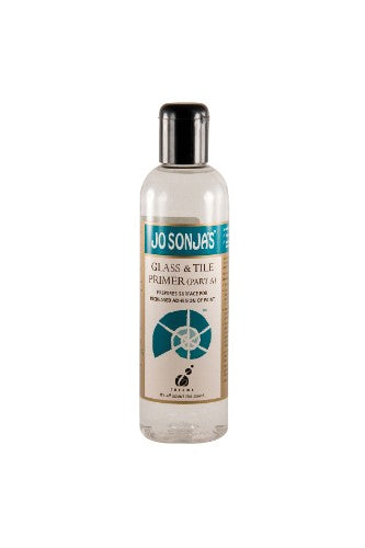 Jo Sonja's Glass & Tile Primer in 250ml enhances adhesion for glass and ceramics, ensuring a smooth finish for artists and DIYers.