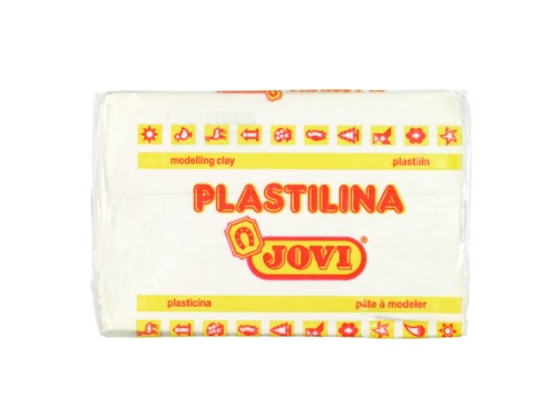 Jovi Plastalina 350gm White, non-toxic modeling paste for kids, ideal for creative projects and reusable for endless fun.