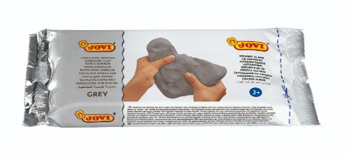 Jovi Air Hardening Clay 1000g in Grey, odorless, natural, versatile, air dries in 24-48 hours, gluten-free, easy to clean.