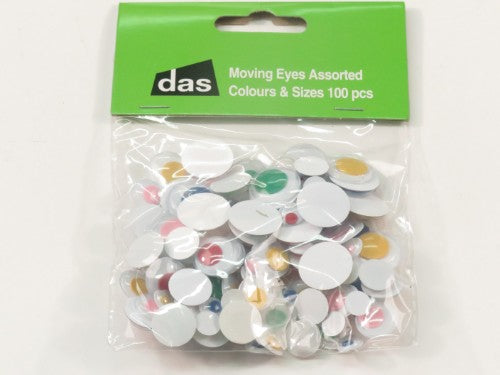 Assorted moving googly eyes in vibrant colors and sizes, perfect for crafts, DIY projects, and adding personality to creations.