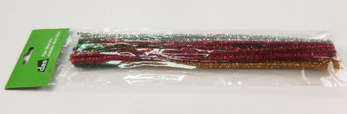 Metallic pipe cleaners in vibrant colors, 30cm long, ideal for DIY crafts and creative projects, pack of 25.