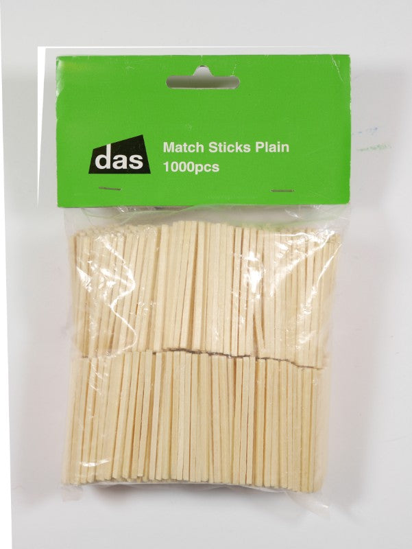 A pack of 1000 plain wooden matchsticks, perfect for crafting, modeling, and DIY projects.