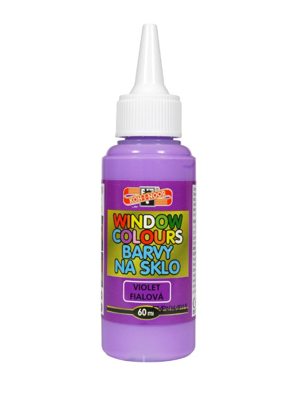 Kohinoor Glass Colour 60ml in vibrant Violet, perfect for painting on glass and smooth surfaces, encouraging creativity.