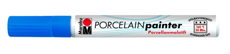 Porcelain Painter 1-2mm Gentian: vibrant water-based paint for detailed ceramic and surface decoration, dishwasher-safe after curing.