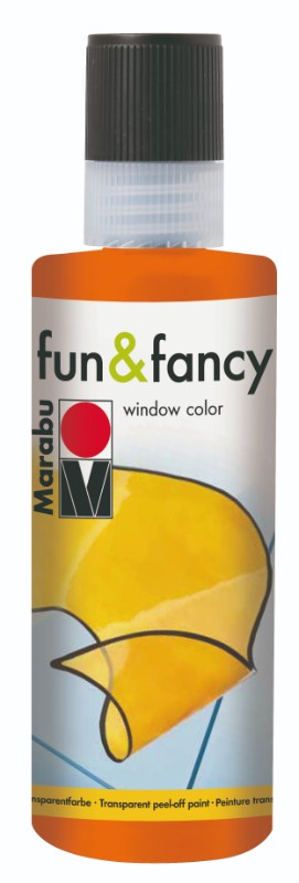 Vibrant orange glass paint, 80ml, perfect for creative projects on glass surfaces with a glossy finish and non-toxic formula.