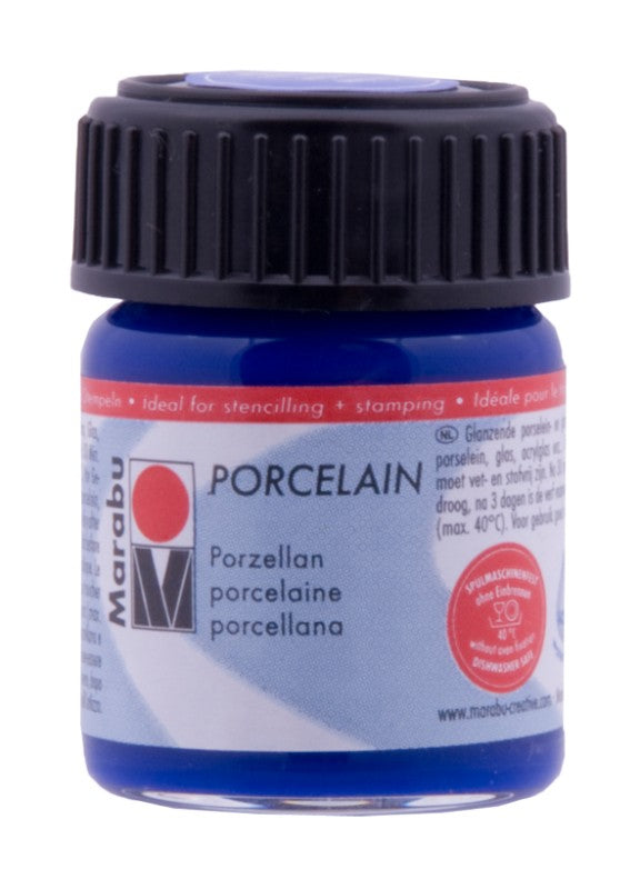 High-pigment Gentian porcelain paint in a 15ml bottle for vibrant, durable designs on various surfaces.