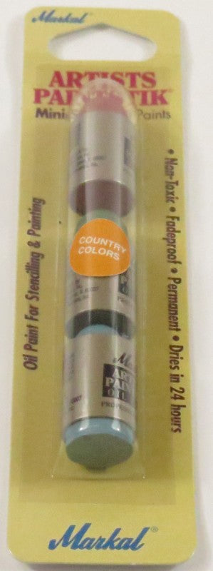 Colorful Markal Country Mini Sticks Set for easy painting on fabric, wood, and paper; portable, non-toxic, and versatile.