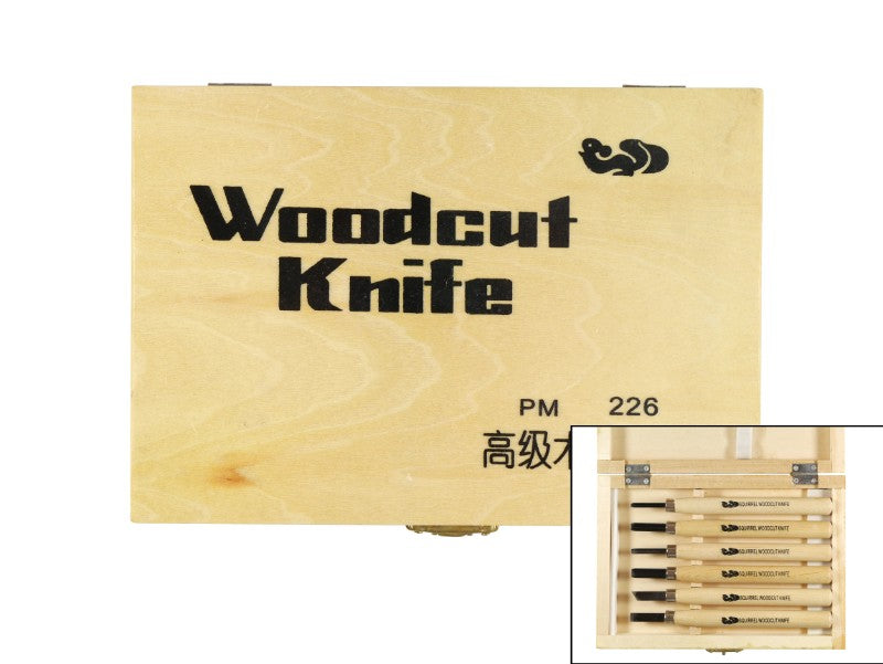 Wood Carving Set PM 206 featuring precision tools for easy and comfortable carving of intricate designs on wood and lino.