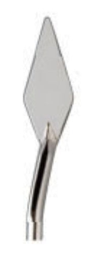 Rgm Classic Painting Knife #40 with a tempered steel blade and ergonomic wooden handle, ideal for creating textures in art.