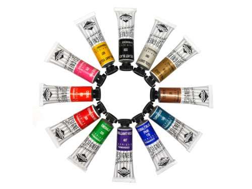 Rowney Gouache 15ml in Azure Blue, vibrant opaque paint ideal for artists, with excellent coverage and smooth application.