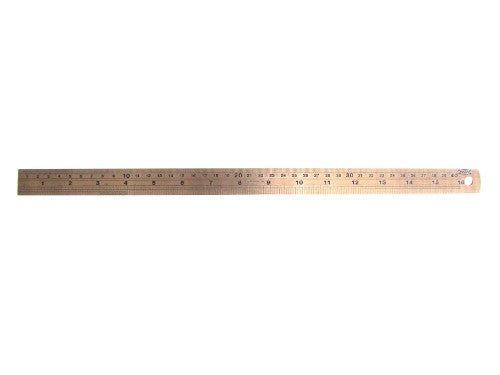 16" stainless steel ruler featuring etched measurements, ideal for precision in professional and DIY projects.