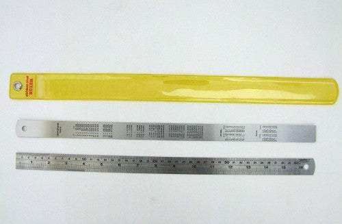 Stainless steel ruler 24"/60cm with clear scale, ideal for precision measuring in crafts, architecture, and DIY projects.