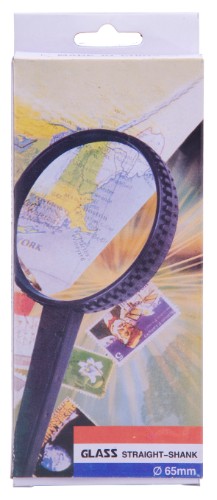 Lightweight 2.5" magnifier with 5x magnification, ideal for reading fine print and detailed tasks, featuring an ergonomic design.