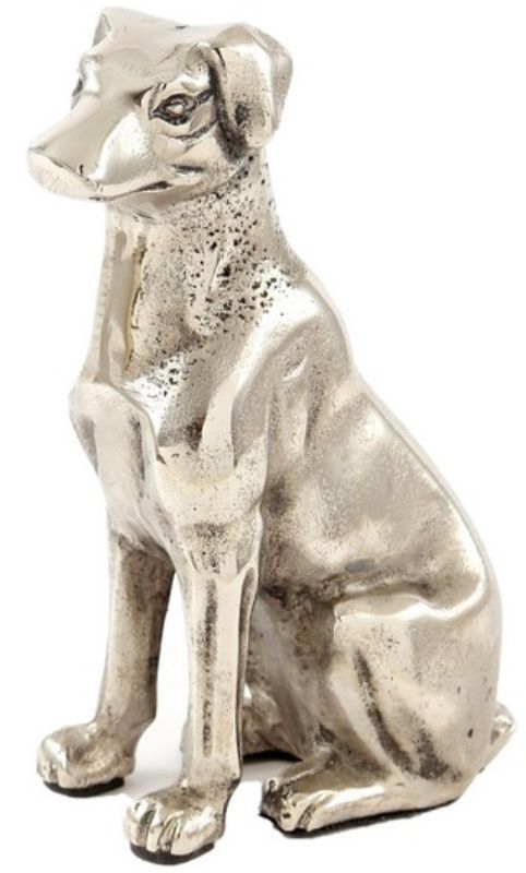 Aluminium dog ornament (19.5cm) adds charm and elegance to any decor, perfect for pet lovers and modern interiors.