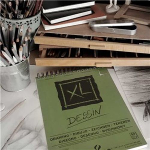 A3 drawing pad with 160g paper, 50 sheets, suitable for various media like pencil, pastel, and charcoal.