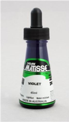 Vibrant Matisse Ink 50ml in Violet, perfect for artists with high pigments for calligraphy, drawing, and watercolour techniques.