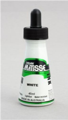 Matisse Ink 50ml White - premium acrylic ink, perfect for calligraphy and watercolour techniques, offers brilliant, durable color.