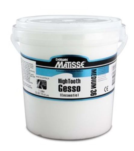 Matisse MM36 1L Encaustic Gesso in a container, ideal for creating custom surfaces with a bright white matte finish.