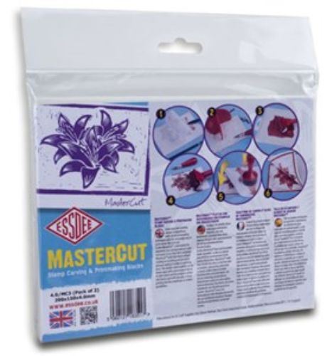 Essdee Mastercut Block 200x150mm, easy-to-carve double-sided printing block for custom stamps and art creations.