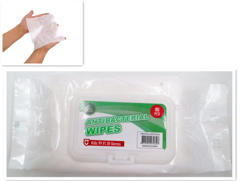 Convenient Household Antibacterial Wipes (6 Packs) for quick and effective cleaning of surfaces, 80 sheets each, 14 x 18 cm.