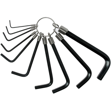 Teng 10pc Metric Hex Key Set ranging from 1.5 to 10mm, made of strong black chrome vanadium steel with a holding ring.