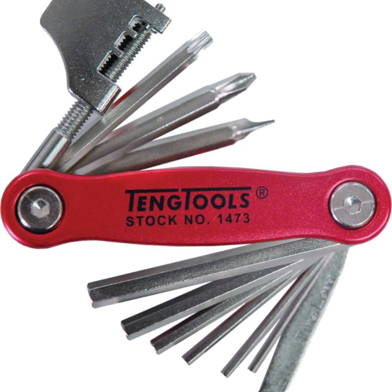 Teng 11pc Retractable Bike Kit featuring high-quality tools for on-the-go bicycle repairs and maintenance, compact for easy transport.