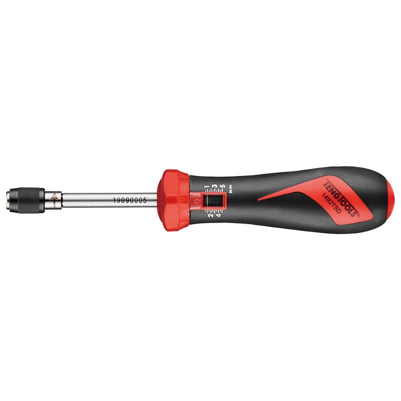 Teng 1/4in Dr. Torque Screwdriver 1-5Nm with precision accuracy, slipper mechanism, and durable storage case for secure fastening.