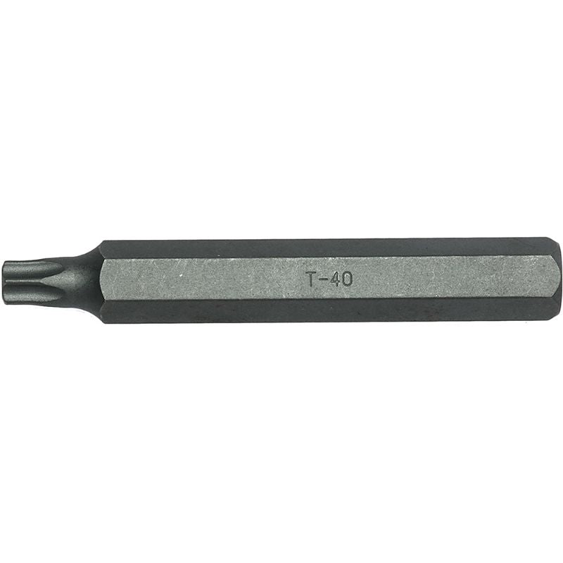 Teng 10mm Hex Drive TX40 Cr-V Bit, 75mm long, durable, magnetic tip, designed for precision in DIY and professional tasks.