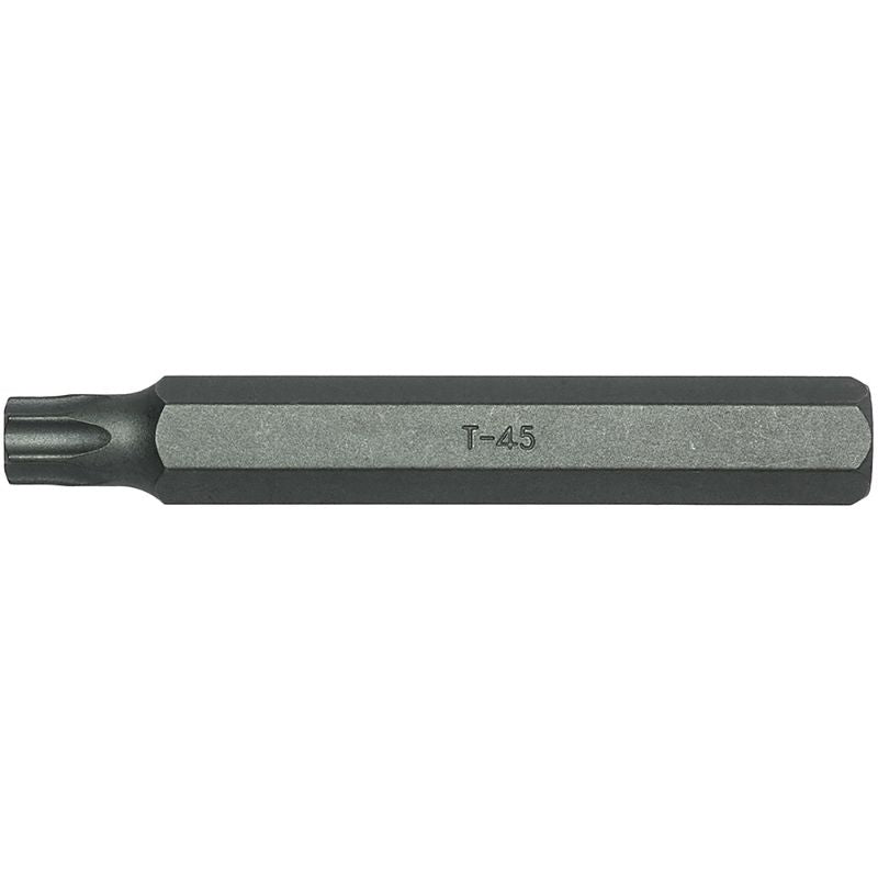 Teng 10mm Hex Tx45 Cr-V Bit, 75mm long, durable steel for precision work in tight spaces, perfect for mechanics and tradespeople.