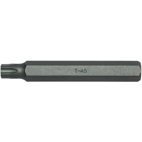 Teng 10mm Hex Tx45 Cr-V Bit, 75mm long, durable steel for precision work in tight spaces, perfect for mechanics and tradespeople.