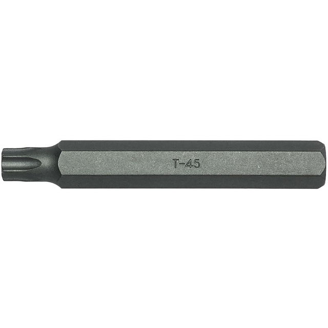 Teng 10mm Hex Tx45 Cr-V Bit, 75mm long, durable steel for precision work in tight spaces, perfect for mechanics and tradespeople.