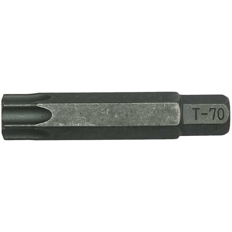 Teng 12mm Hex Dr. Tx70 Cr-V Bit, 75mm long, made of durable chrome vanadium steel for reliable fastening in various projects.