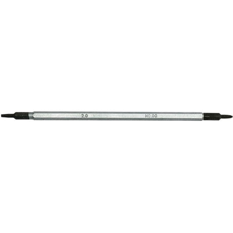 Compact Teng Dbl-Ended Mini Screwdriver Blade featuring 2.0mm flat and Phillips #00 heads for precision in delicate tasks.