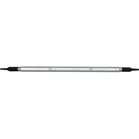 Compact double-ended mini screwdriver featuring Tx5 and Tx7 bits, ideal for precision tasks in tight spaces.