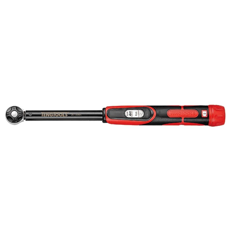 Teng 3/8in Dr. Torque Wrench IQ Plus, 20-100 Nm range, 72-teeth ratchet, ergonomic handle, includes calibration certificate.