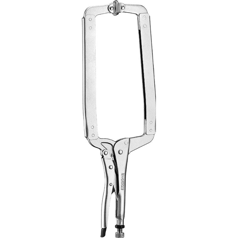 Teng 18in C-Clamp features a swivel pad for even pressure, ideal for woodworking and DIY projects with durable construction.