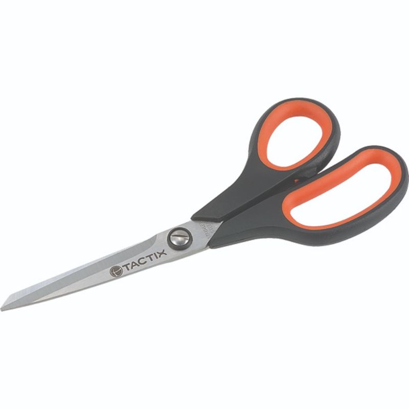 Tactix 275mm scissors with stainless steel blade and ergonomic non-slip handle, ideal for crafting and home improvement.