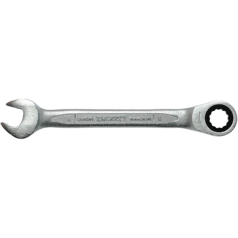 Teng Ratchet Combination Spanner 22mm with 72-tooth ratcheting mechanism, ergonomic design, and flat type for versatile use.