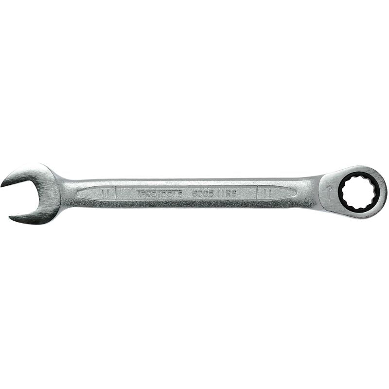 Teng 11mm ratchet combination spanner featuring 72-tooth mechanism, durable design, and versatile dual ends for easy use.