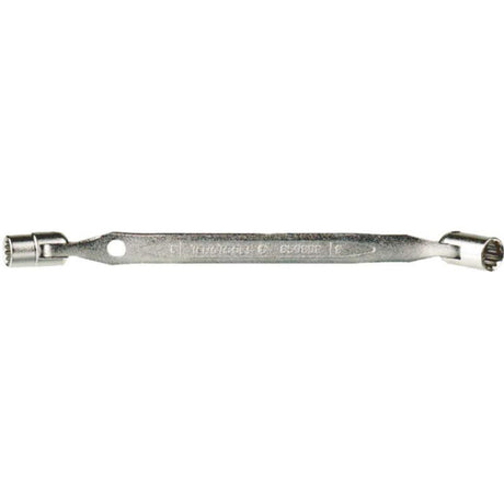 Teng Double-Flex Wrench 8 x 9mm, a durable Chrome Vanadium Steel tool with dual 12-point socket sizes for versatile fastening.