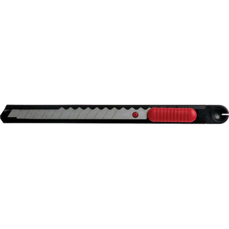 Teng 9mm Snap-off Blade Box Knife with metal construction, 130mm length, ergonomic design, break-off tool, and pocket clip.