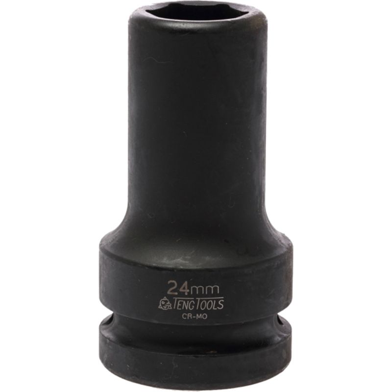 Teng 27mm thin wall deep impact socket, designed for tight access, durable for automotive and machinery repairs.