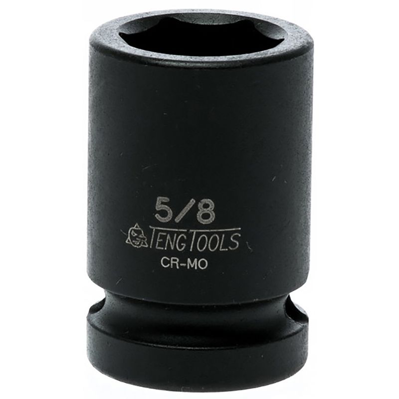 Teng 1/2in Drive Impact Socket 5/8in, durable chrome molybdenum steel, designed for precision fastening and loosening tasks.