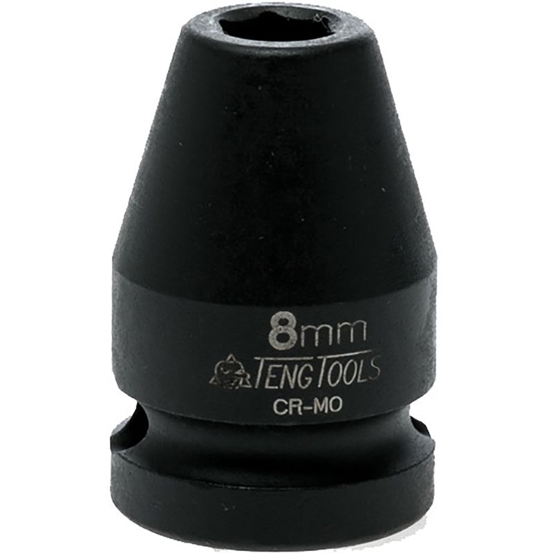 Teng 1/2in Dr. Impact Socket 8mm DIN, durable and versatile for automotive repairs, ideal for mechanics and DIYers.