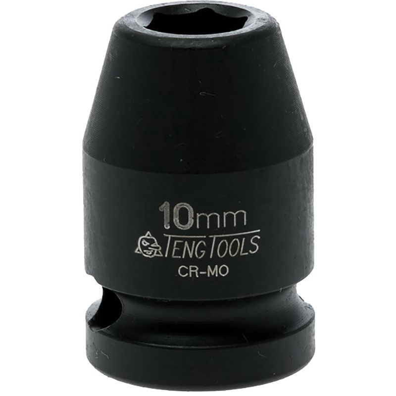 Teng 1/2in drive impact socket 10mm DIN, designed for durability and high performance in automotive and industrial use.