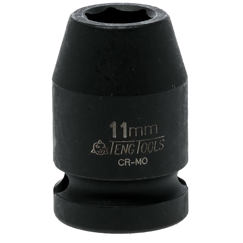 Teng 1/2in Dr. Impact Socket 11mm DIN, durable chrome molybdenum steel, high torque capability for mechanics and DIY enthusiasts.