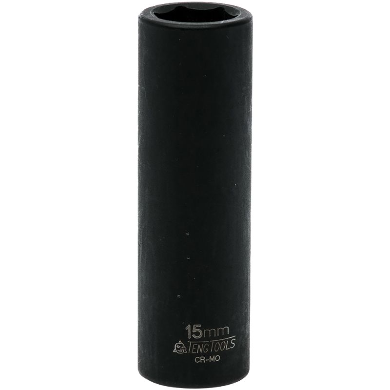 Teng 1/2in Dr. Deep Impact Socket 15mm, durable and versatile for automotive repairs, tight spaces, and heavy use.
