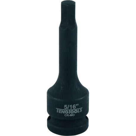 Teng 1/2in Dr. Hex Bit Impact Socket 5/16, durable chrome-molybdenum socket for high torque with a secure fit on hex fasteners.